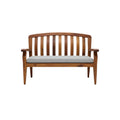 Modern Wooden Sofa with Cushioned Seat and Slatted Backrest
